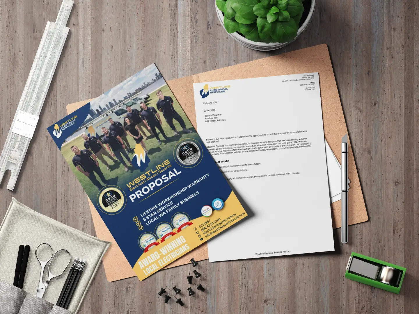 Westline Electrical – ServiceM8 CRM – Quote Template