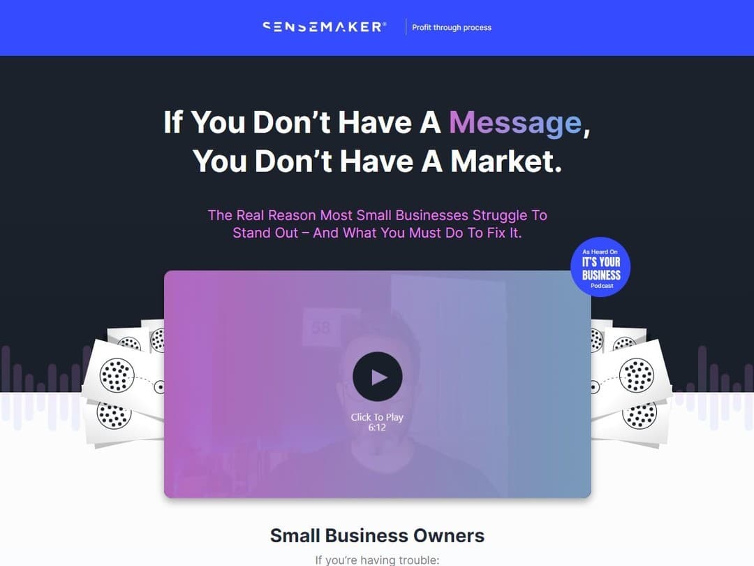 Sensemaker – Website Design