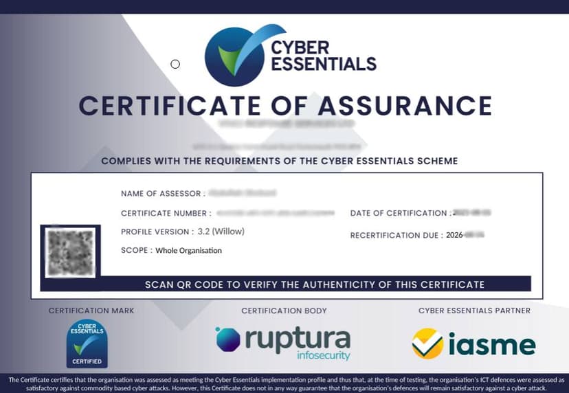 Cyber Essentials IASME certification scheme