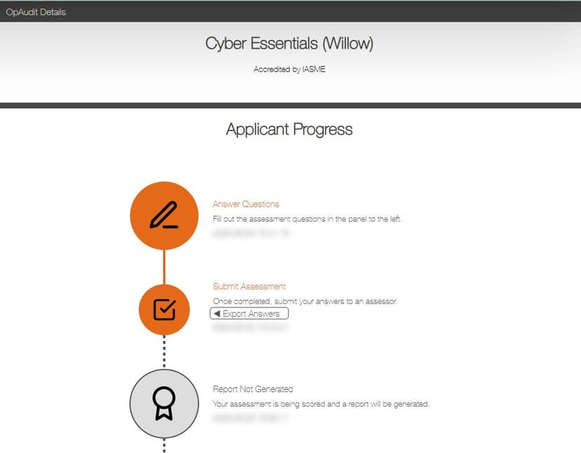 Cyber Essentials IASME application submission