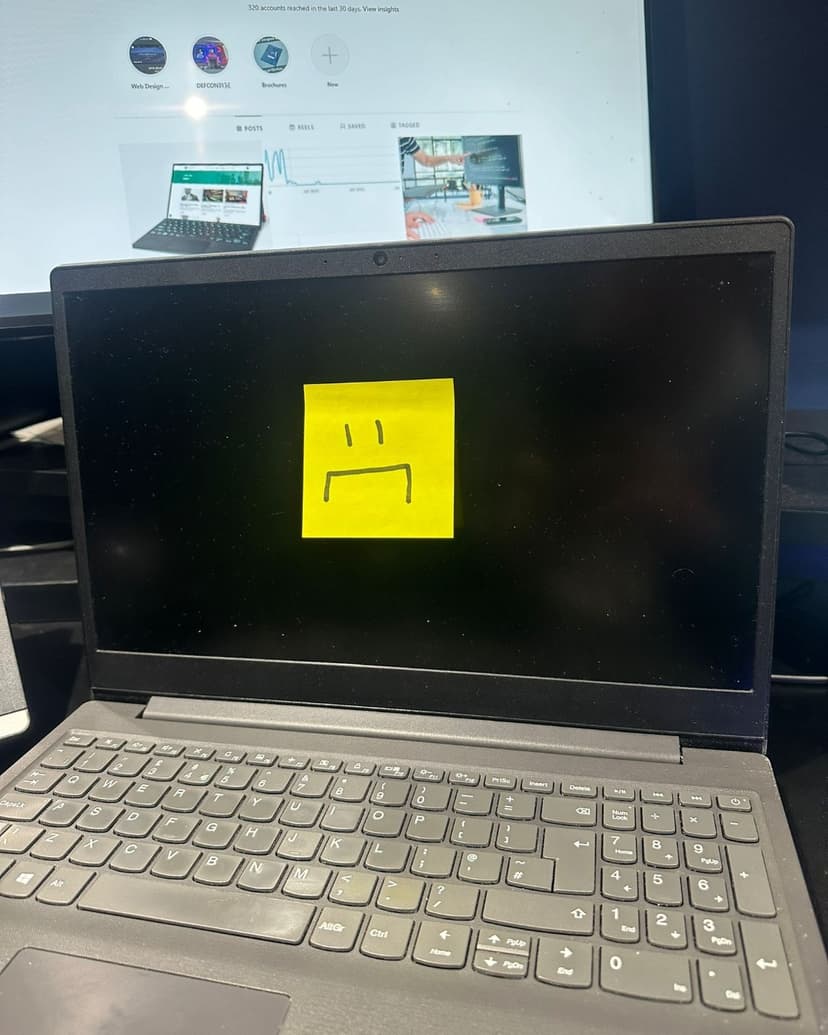 Laptop not working — sad face error