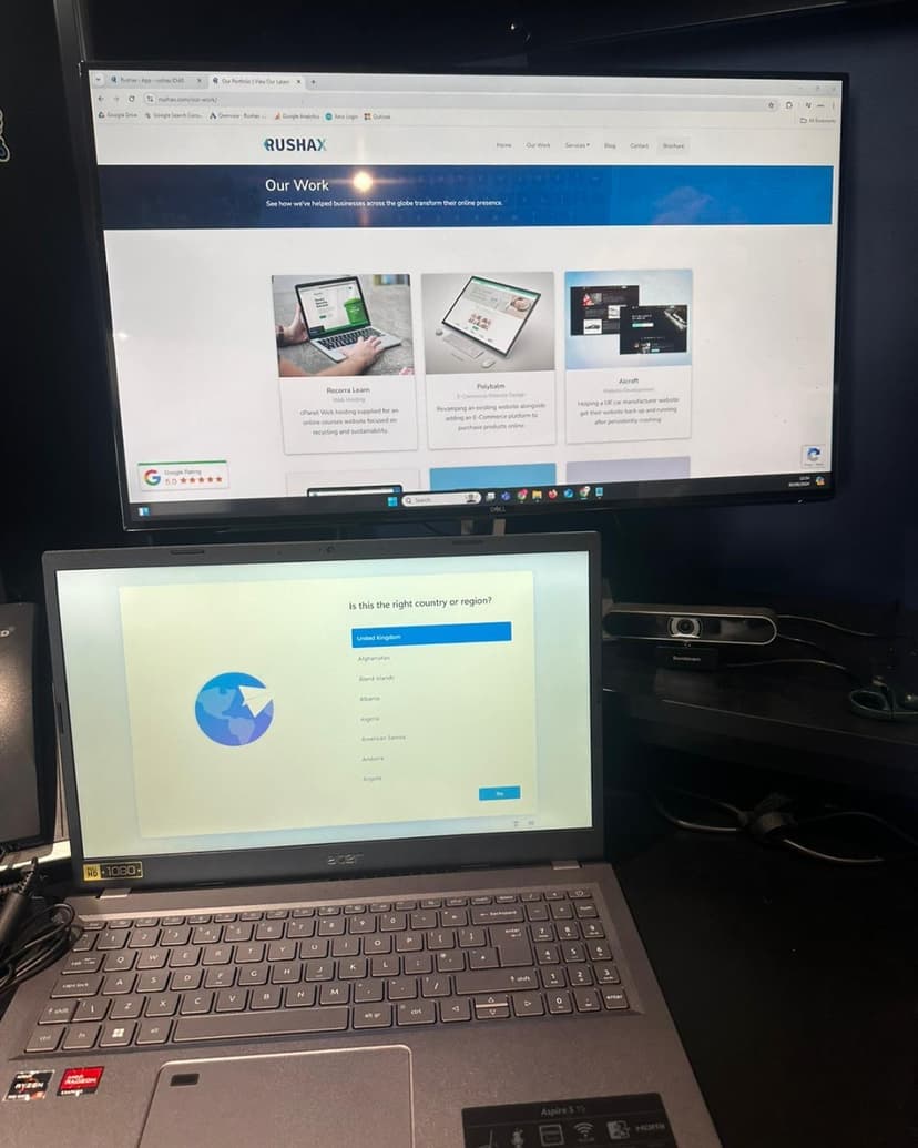 Setting up new Acer laptop for employee