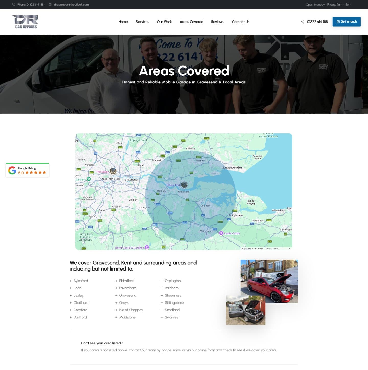 Service based business website example
