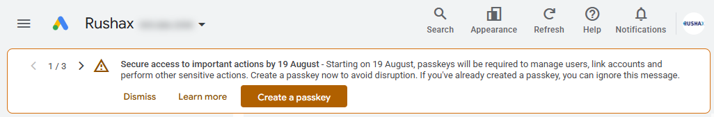 Passkeys coming to Google Ads